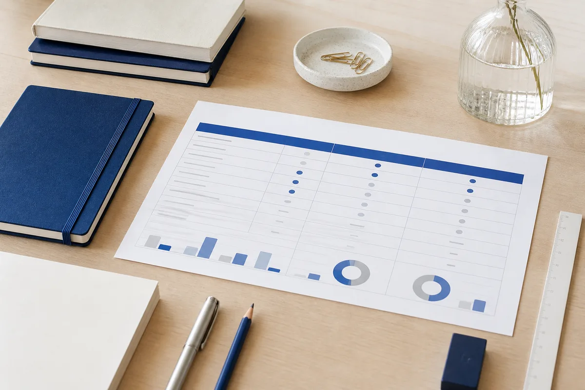 Tableau de calcul comparant le coût sur trois ans de deux sites internet